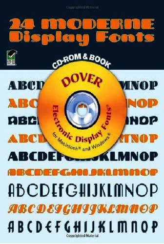 24 MODERNE DISPLAY FONTS CD ROM AND BOOK